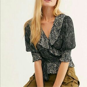 NWOT Free People Olivia Wrap Top